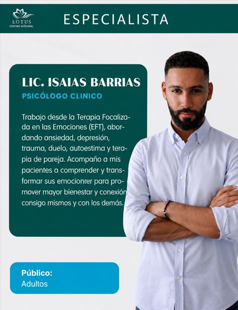 Lic. Isaias Barias, Psicólogo Clínico